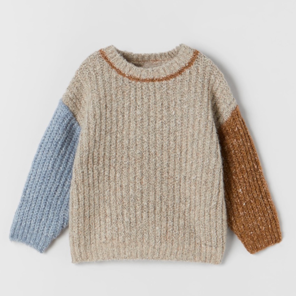 NWT Zara Kids Contrasting Knit Sweater size 12-18 months